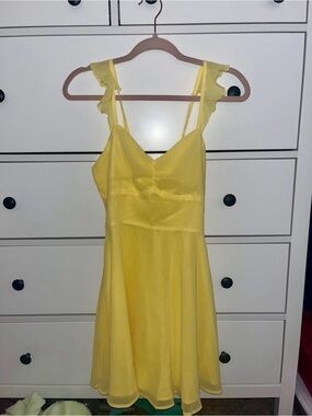 Yellow Ruffle Strap Sundress